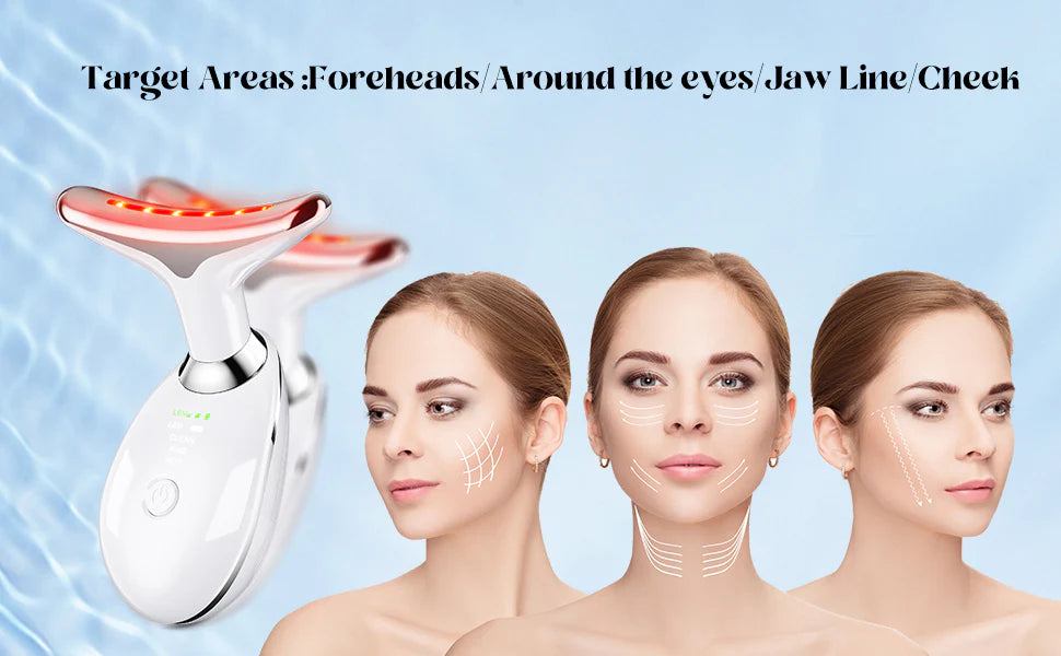 Kairova GlowNek™ | LED Face & Neck Therapy Massager (7 in 1)