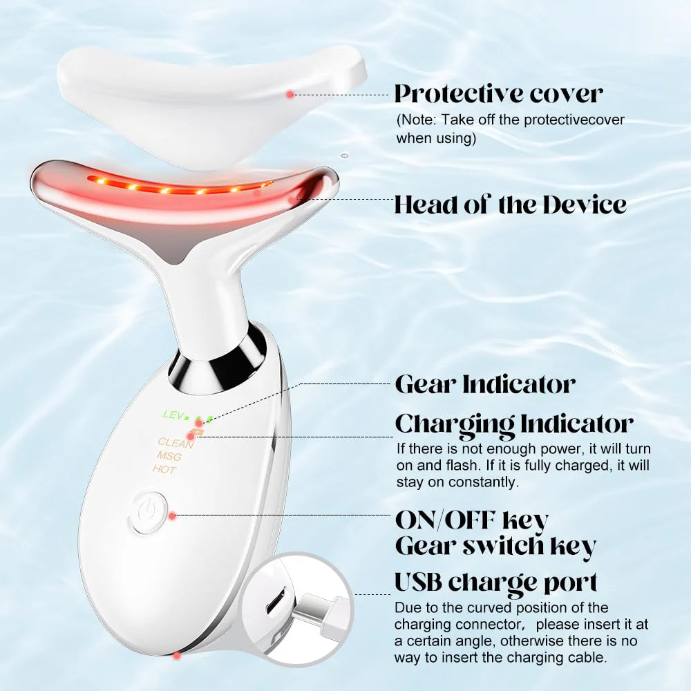 Kairova GlowNek™ | LED Face & Neck Therapy Massager (7 in 1)